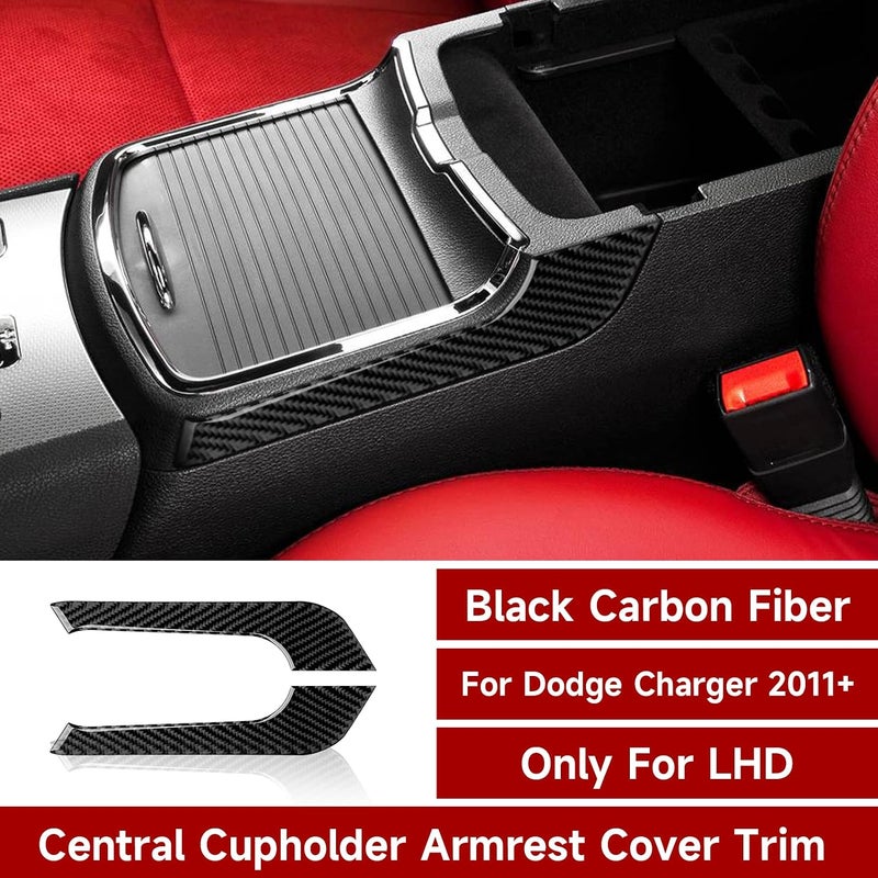 لاصقات لصندوق المساند الأمامية في السيارة لطرازات Dodge Charger من عام 2011 إلى 2023، Dodge Charger/Chrysler 300 من عام 2015 إلى 2023، إكسسوارات من الألياف الكربونية - Image 2