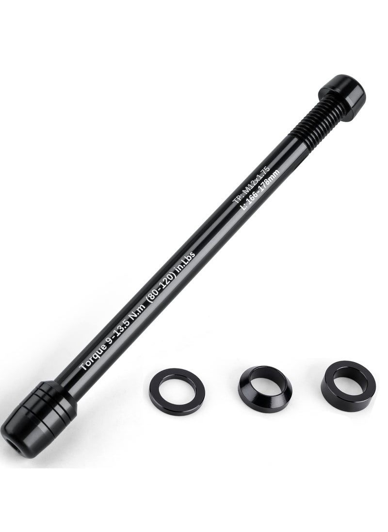 SYOSI Trainer Thru Axle 12mm Thru Axles for Bike Trainers M12 x 1.75 or 166-178 Thru Axle Adapter for Rear Wheel Attachment Trainer Compatible with Kinetic Saris CycleOps Elite TacX Indoor Trainers  - Image 1