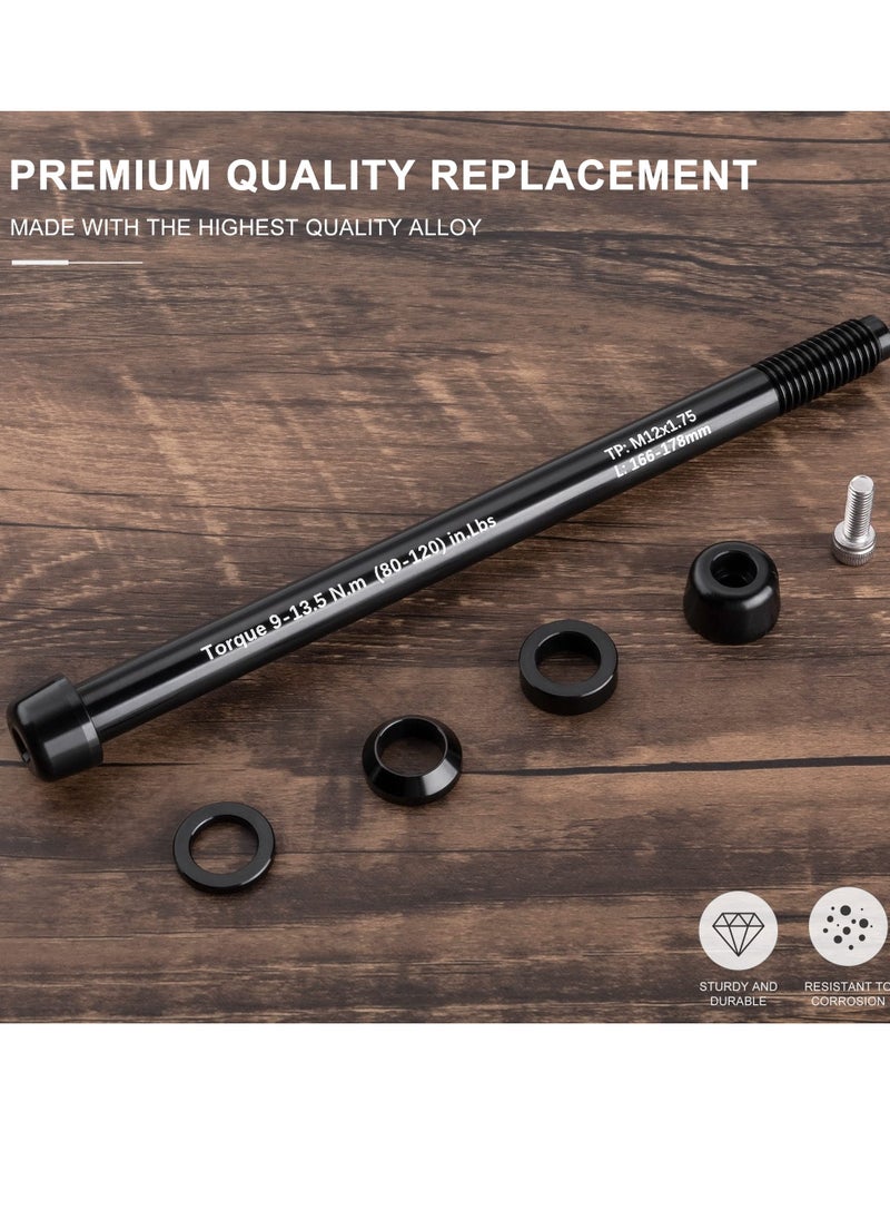 SYOSI Trainer Thru Axle 12mm Thru Axles for Bike Trainers M12 x 1.75 or 166-178 Thru Axle Adapter for Rear Wheel Attachment Trainer Compatible with Kinetic Saris CycleOps Elite TacX Indoor Trainers  - Image 2