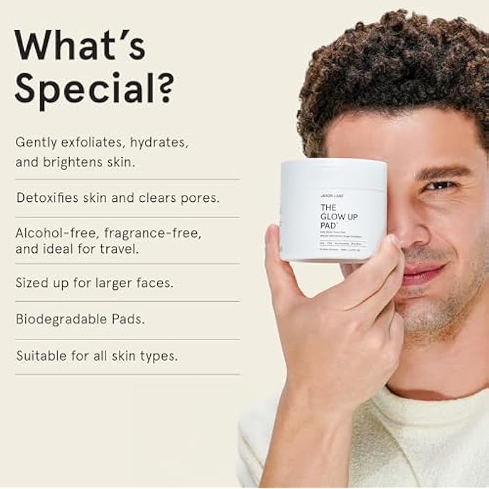 JAXON LANE Rice Toner Pads Korean Skin Care Daily Exfoliating Pads for Face: THE GLOW UP Centella AHA PHA Niacinamide Brightening Toner for Mens Skincare, Facial Cleansing, Acne Pores, Dark Spots & Skin Radiance - Image 3