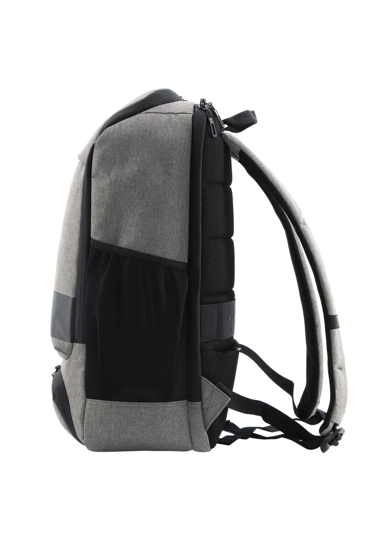 ناشيونال چيوغرافيك National Geographic Shadow RPET Backpack Grey, Durable Water Resistant Multi Compartments, Belt Loop, RFID Pocket, Ample Storage Padded Computer Bag For Travel Business Office Men Women School