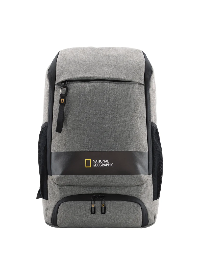 ناشيونال چيوغرافيك National Geographic Shadow RPET Backpack Grey, Durable Water Resistant Multi Compartments, Belt Loop, RFID Pocket, Ample Storage Padded Computer Bag For Travel Business Office Men Women School