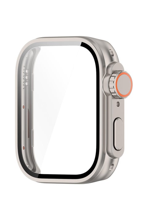Full Coverage Case with Screen Protector Compatible with Huawei Watch Fit 3 PC and Real Glass Protective Case Cover Smart Watch Accessories(PC/Starlight)