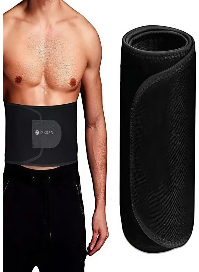 ZEDAN Neoprene Sweat & Stomach Belt for Men & Women | Non-Tearable, Sauna & Waist Trainer | Tummy Belt Shapewear | for Exercise & Workout - Black - Image 1