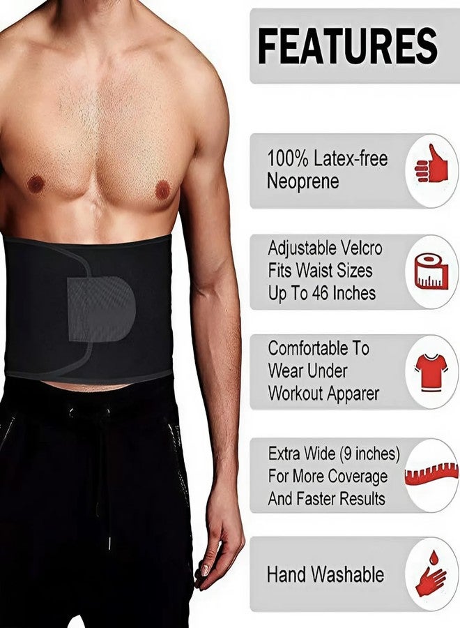 ZEDAN Neoprene Sweat & Stomach Belt for Men & Women | Non-Tearable, Sauna & Waist Trainer | Tummy Belt Shapewear | for Exercise & Workout - Black - Image 3
