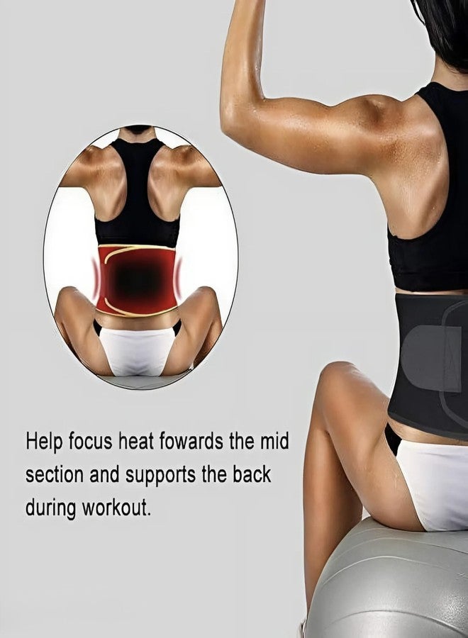 ZEDAN Neoprene Sweat & Stomach Belt for Men & Women | Non-Tearable, Sauna & Waist Trainer | Tummy Belt Shapewear | for Exercise & Workout - Black - Image 2