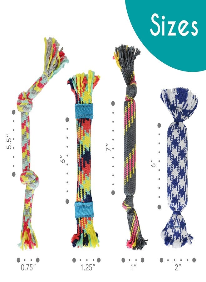 rocket & rex Dog Rope Tug Set for Small Breeds, Includes Ropes with Rubber Interiors, a Squeaker & Crackle Lining, Reduces Destructive Chewing & Anxiety (Pack of 4) - Image 5