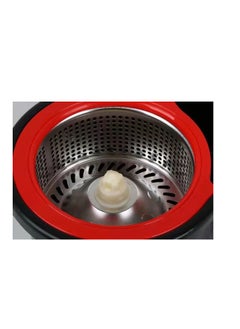 DIGI CORE Microfiber Spin Mop & Bucket Floor Cleaning Mop 360° Floor Mop Spin Mop Stainless Steel With Cleaning Bucket Red/Black  - Image 2