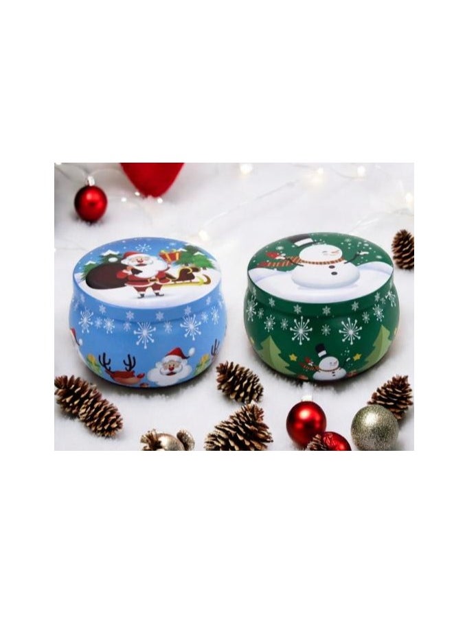 Generic Christmas Scented Aroma Candle in Tin Can 02 pieces (random shapes)  - Image 1