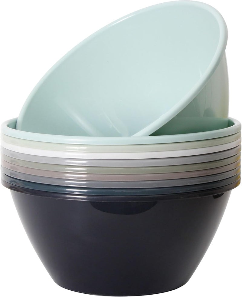 Youngever 9 inch 80 Ounce Plastic Mixing and Serving Bowls Popcorn Bowls Salad Bowls Chip and Dip Serving Bowls Set of 9 Urban Color - Image 1