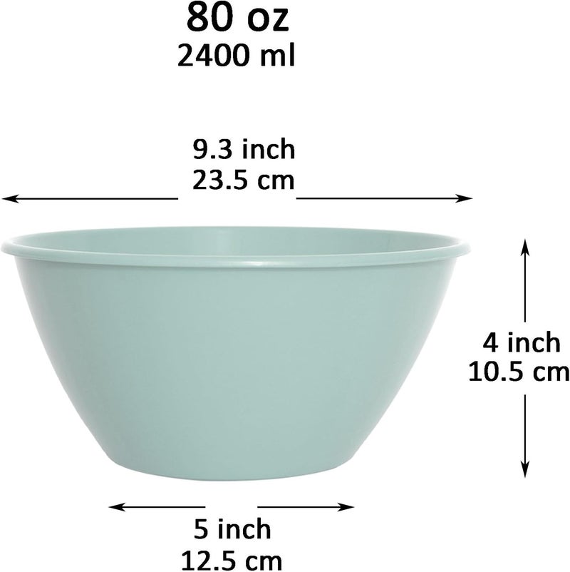 Youngever 9 inch 80 Ounce Plastic Mixing and Serving Bowls Popcorn Bowls Salad Bowls Chip and Dip Serving Bowls Set of 9 Urban Color - Image 2
