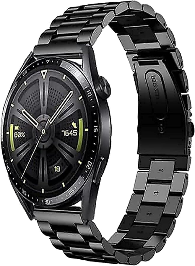 Dado Stainless Steel Replacement Band Compatible with Huawei Watch Huawei Watch Ultimate | GT4 | GT3/3 PRO | GT2/2 PRO | Watch Buds/4/3 46mm & 48mm, 3 beads adjustable length Stainless Steel strap