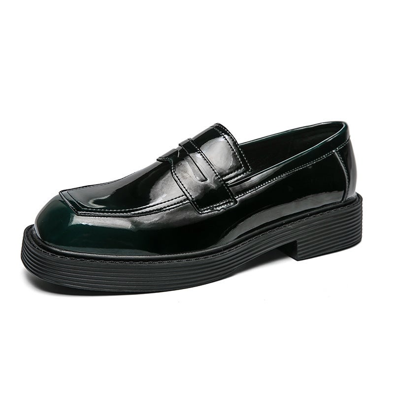 Men'S Shoes Plus Size Casual Leather Shoes Fashion British-Style Business Dress Shoes Set-Foot Thick-Soled Height-Increasing Square-Toed Leather Shoes - Image 5