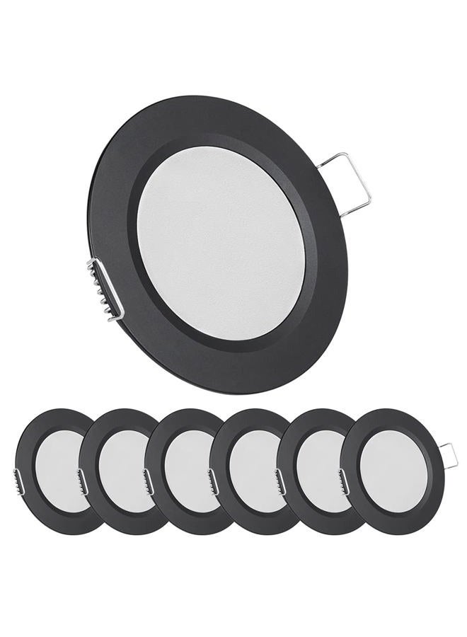 acegoo RV 2.75" Recessed LED Ceiling Light 12V Ultra-Thin Puck light, Dimmable RV Lights Interior for Camper Van Truck Motorhome Boat Sailboat Roof Under Cabinet Lighting, 6 Pack (Black,Warm White) - Image 1