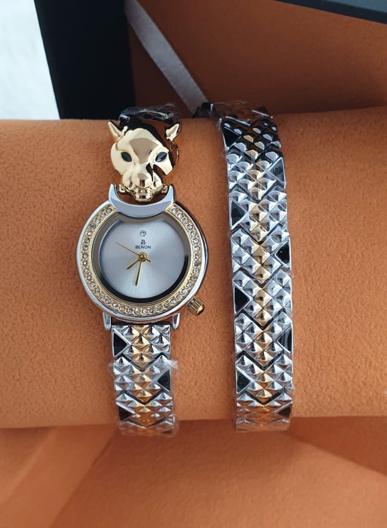 بينون ساعة نسائية من بينون بتصميم بلvاري تصميم ثعبان لف