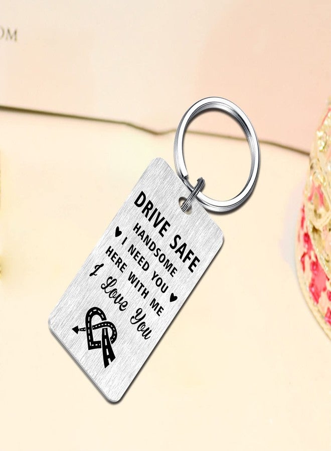 Jzxwan Drive Safe Husband Boyfriend Christmas Keychain Gifts from Wife, I Love You Drive Safe Key chain Gifts for Trucker Hubby Boyfriend Husband Handsome Man, New Car Driver Present - Image 4