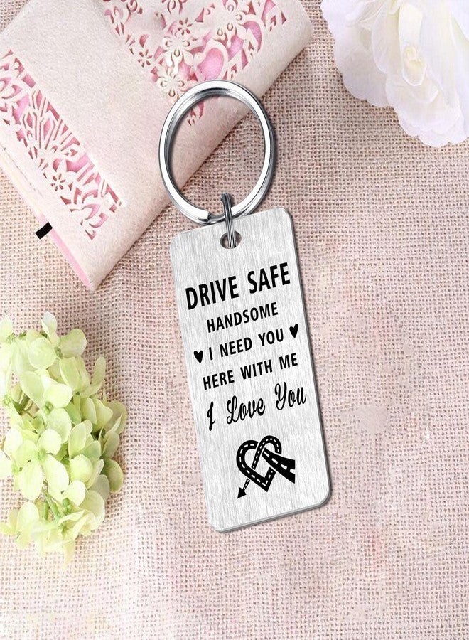 Jzxwan Drive Safe Husband Boyfriend Christmas Keychain Gifts from Wife, I Love You Drive Safe Key chain Gifts for Trucker Hubby Boyfriend Husband Handsome Man, New Car Driver Present - Image 5