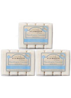 A LA MAISON Hypoallergenic Unscented Bar Soap  Triple French Milled Natural Moisturizing Hand Soap Bar 12 Bars of Soap 35 oz
