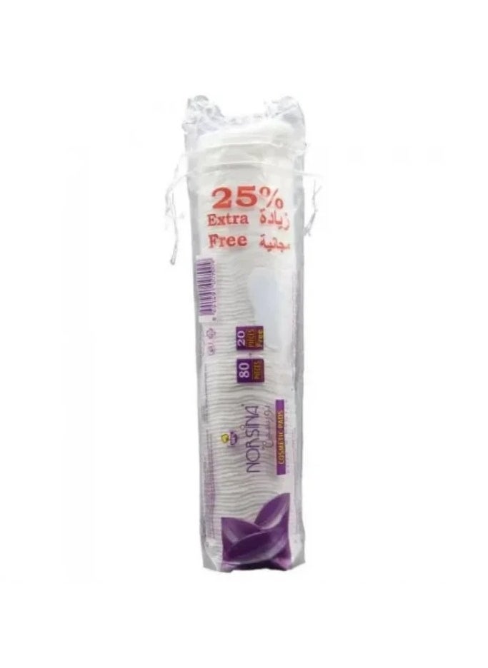 Norsina 80-Pieces + 20Pieces Free Makeup Cotton Pads 