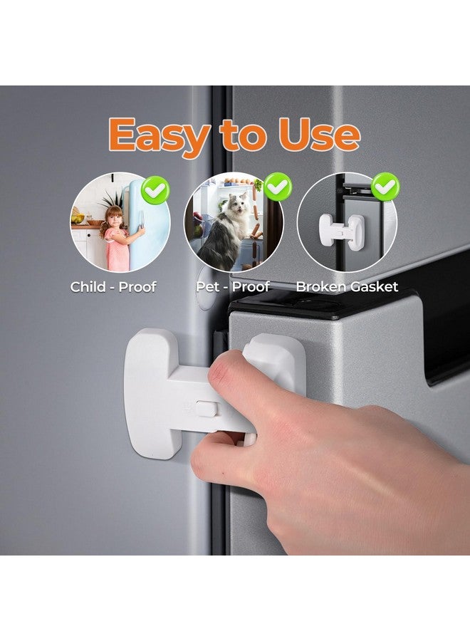 YCTMALL Refrigerator Fridge Door Lock for Kids Child Safety Locks for Doors Freezer Door Lock Easy to Install Keep Door Closed Child Proof Refrigerator，Freezer Door Lock 1 pack, White - Image 2