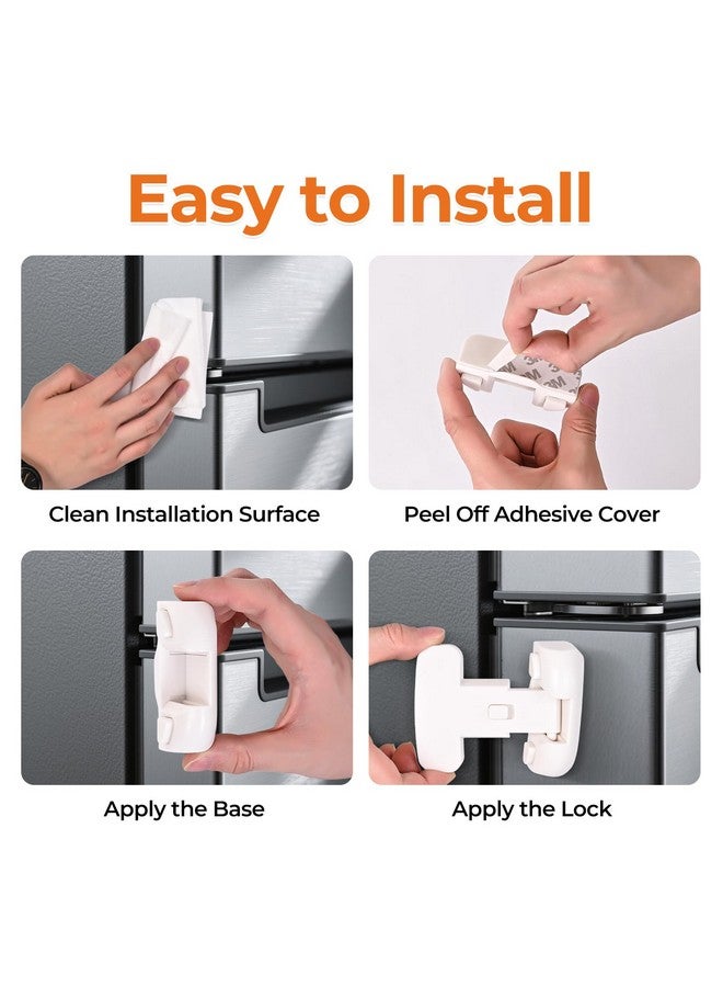 YCTMALL Refrigerator Fridge Door Lock for Kids Child Safety Locks for Doors Freezer Door Lock Easy to Install Keep Door Closed Child Proof Refrigerator，Freezer Door Lock 1 pack, White - Image 5