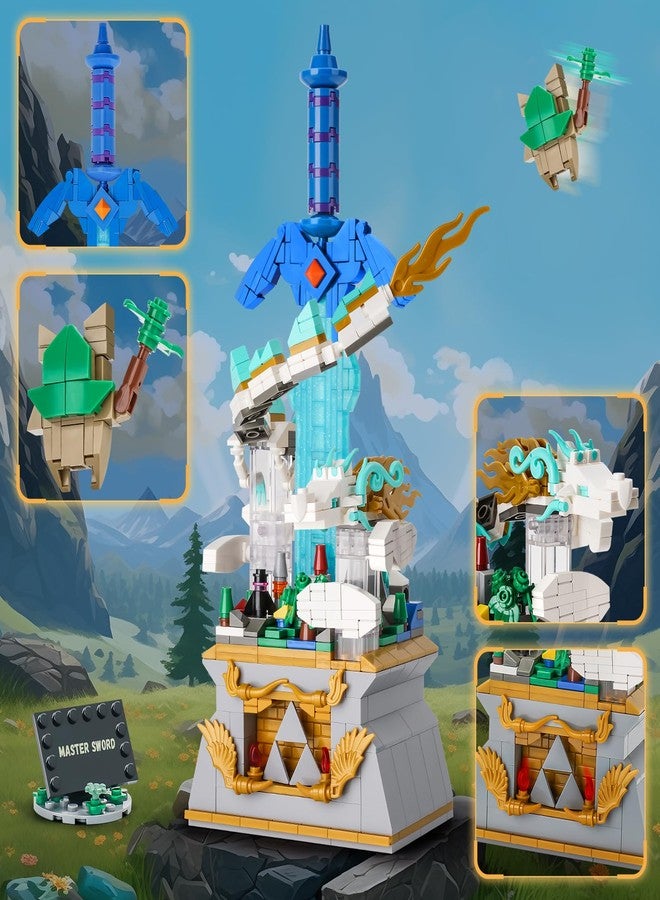 Sillbird BOTW Glowing Master Sword Building Blocks Set, TOTK Decorations with Dragon for Link Fans, Birthday Toys Gifts for Kids Boys Girls Ages 8-12 Year Old (677pcs) - Image 4