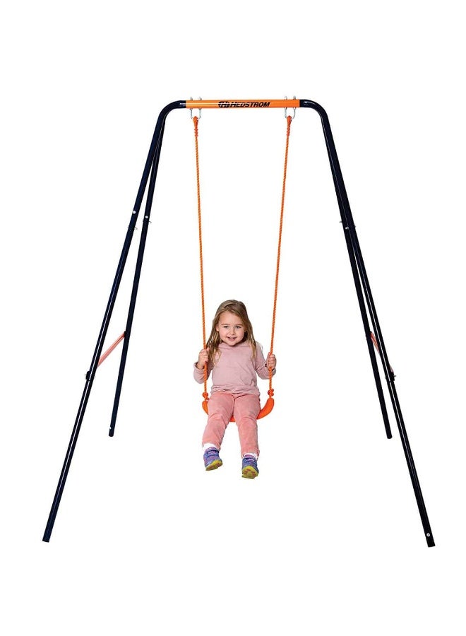 Hedstrom Single Play Swing - Robust Steel Construction, Chunky Blow-Moulded Seat, Powder-Coated Frame - Suitable for Ages 3-10 - Outdoor Garden Toy for Boys and Girls - Ground Pegs Included - Image 2