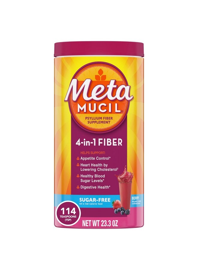 Metamucil Fiber, 4-in-1 Psyllium Fiber Supplement, Sugar-Free Powder, Berry Flavored Drink, 114 Servings (Packaging May Vary) - Image 1