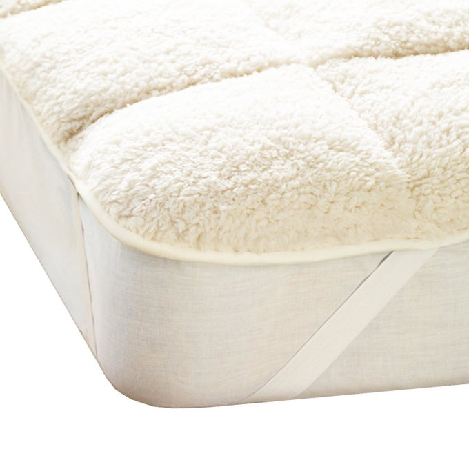 LUXURY TEDDY BEAR SHERPA FLEECE SUPER SOFT WARM COSY MATTRESS TOPPER ENHANCER REVERSIBLE TOP AND COOL MICROFIBRE SINGLE DOUBLE KING SUPER KING SIZE DOUBLE