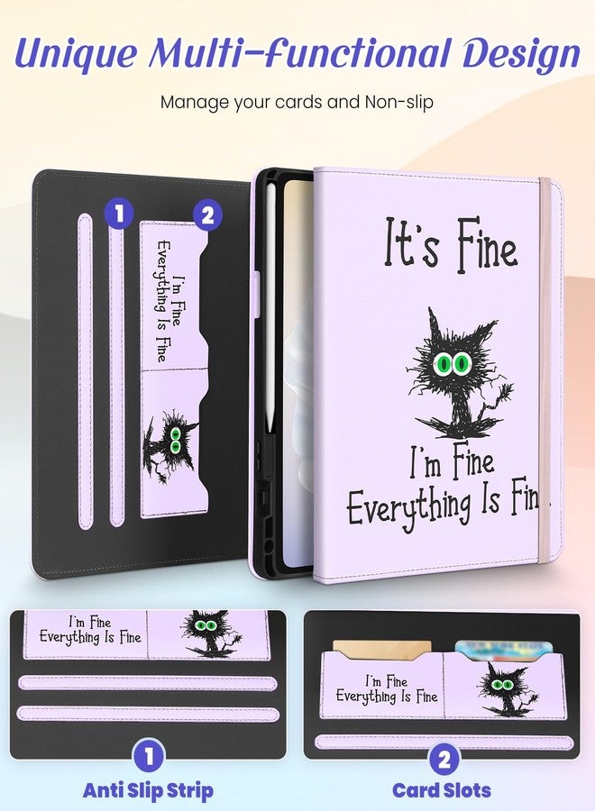 Kidcube for Samsung Galaxy Tab A9 Plus Case 11 Inch - for Women Girls Kid Cute Rotating Stand Folio Cover with Pencil Holder & Card Slot Girly Kawaii Cat Unique Design for Samsung A9 Plus Tablet Cases - Image 3