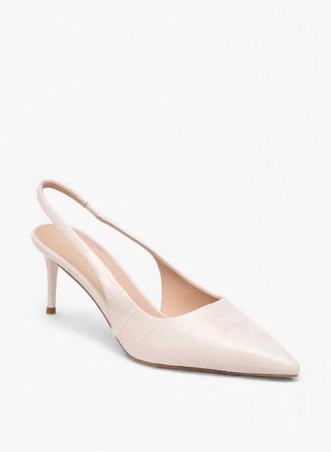 فلورا بيلا من شو إكسبرس Women Textured Slingback Shoes with Stiletto Heels