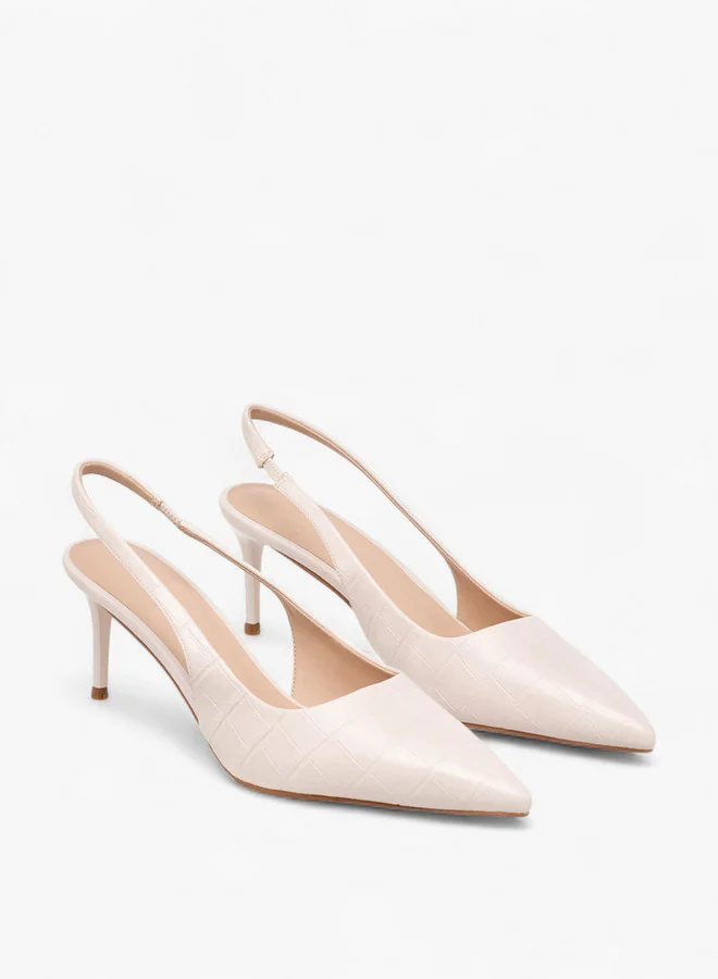 فلورا بيلا من شو إكسبرس Women Textured Slingback Shoes with Stiletto Heels