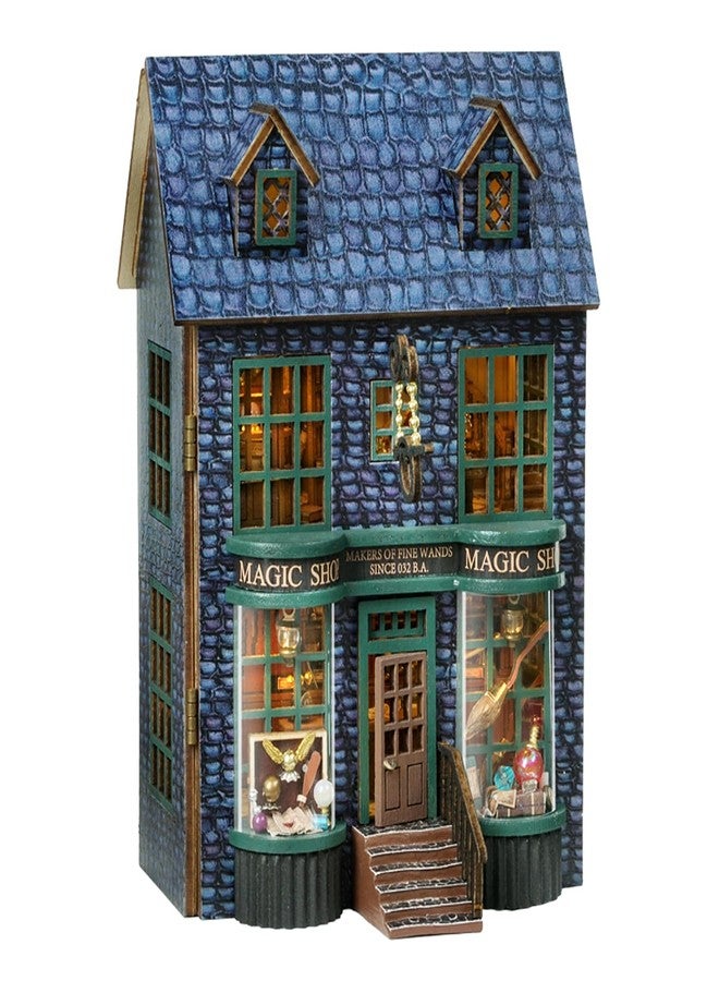 CUTEROOM DIY Miniature House Kit, Wooden Dollhouse Kit Mini House Making Kit with Furnitures, DIY Dollhouse Kit Birthday Gift (Magic Store) - Image 1