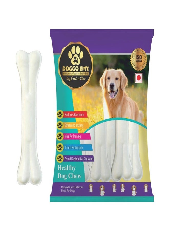 DOGGO BITE Rawhide Bones Dog Bone Highly Digestible|100% Edible High Protein| Long-Lasting Dog Chew Enriched with Calcium, Healthy Bone Treats-6 Inches| 1 Bone (for Small-Medium and Large Size Dogs) - Image 1