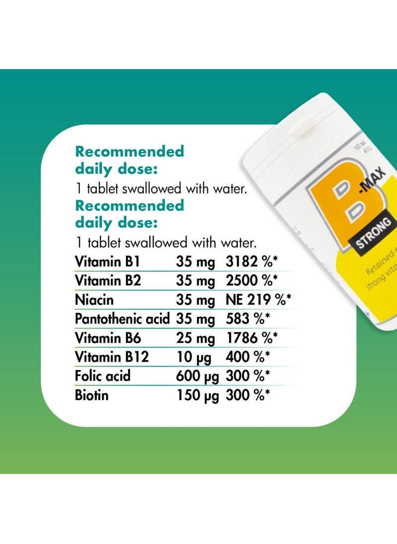 Vitabalans - B-Max Strong Tablets Vitamin B Complex 100'S - Image 1