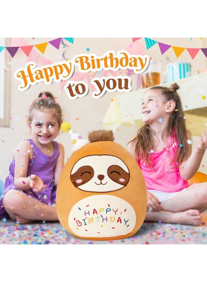 CozyWorld 15" Birthday Sloth Plush Stuffed Animals Original Cute Sloth Plushie Large Cuddle Pillow Happy Birthday Gift for Kids Boys Girls - Image 5