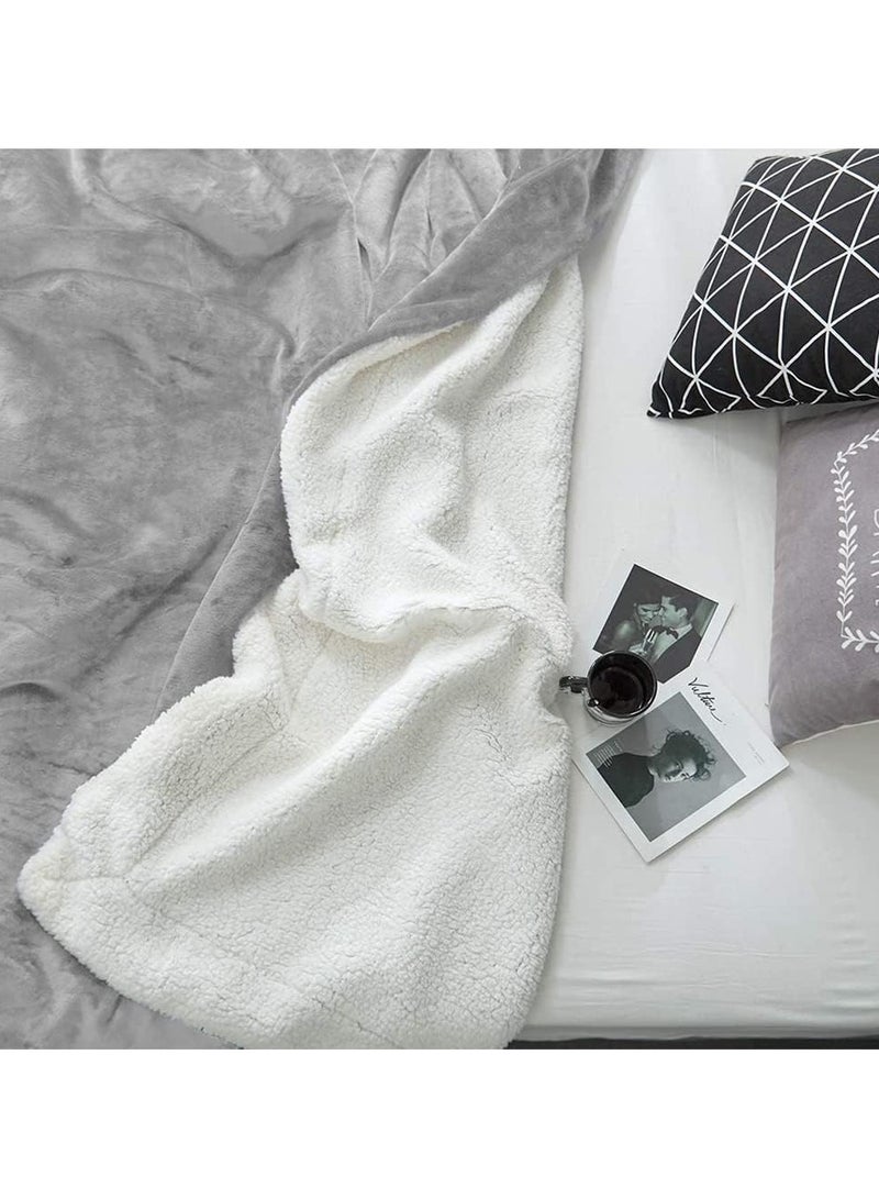 Beauenty Super Soft King Size Fleece Throw Blankets, Warm Cozy Plush Reversible Fleece Bed Blanket for Couch, Bed and Sofa (200x230cm, Grey) - Image 3
