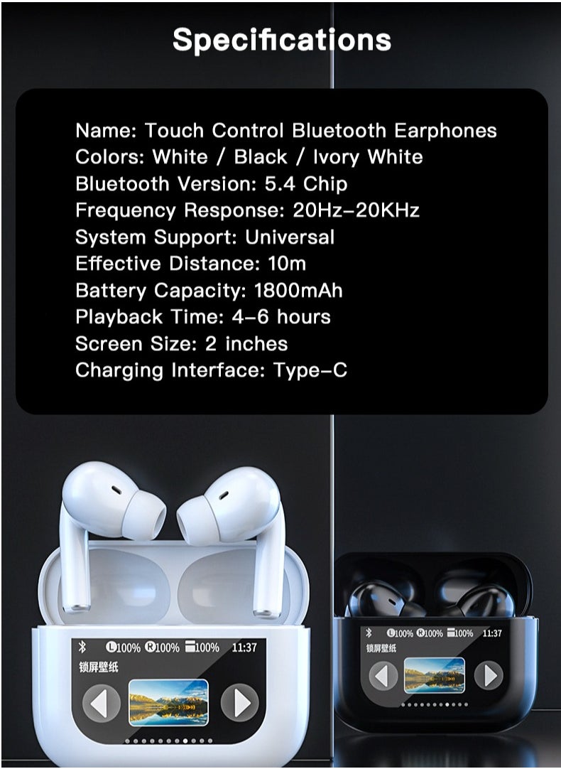 Generic - Wireless Bluetooth Earphones with Touch Control Noise Cancellation Compatible with Android and iOS - Image 1