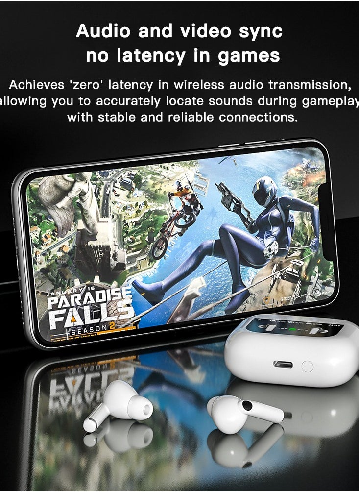 Generic - Wireless Bluetooth Earphones with Touch Control Noise Cancellation Compatible with Android and iOS - Image 1