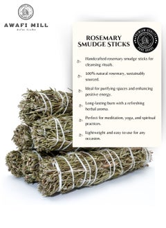 Awafi Mill Premium Rosemary Sage Smudge Sticks | Handcrafted Cleansing Bundle  - Image 5