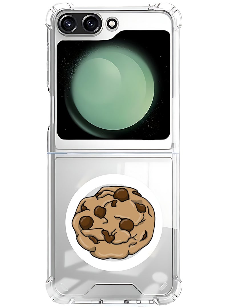 Theodor Magnetic Case for Samsung Galaxy Z Flip 5 Compatible with MagSafe Wireless Charging, Shockproof Phone Bumper Cover Cookie - Image 1