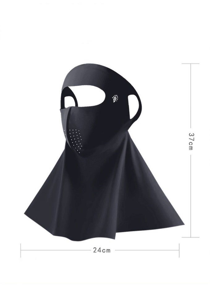 يا إلهي قناع واقي من الشمس للاستخدام في الهواء الطلق واقي للوجه والرقبة واقي من الشمس مضاد للأشعة الشمسية حرير جليدي وشاح للأذن شعور بارد حجاب استوائي مع حلقات للأذن - Image 3