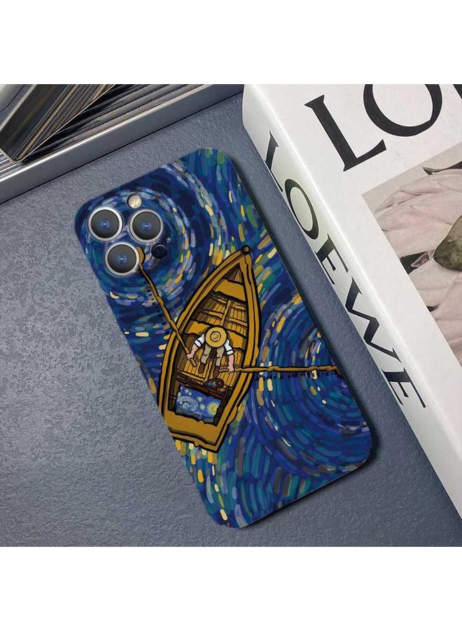 إيروريكس جراب لهاتف iPhone 11 Pro بنمط رسم زيتي وثقوب دقيقة، جراب هاتف PC - Image 3