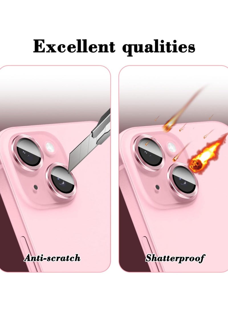 Raxoom "Pink Tempered Glass Lens Protector for iPhone 16/16 Plus â€“ Automatic Alignment with Metal Rings and HD Anti-Scratch Protection" - Image 4