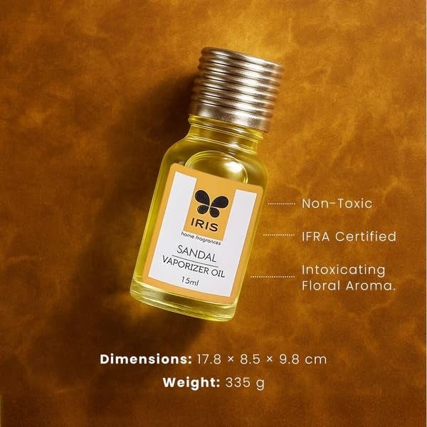 IRIS Sandal Fragrance Vaporizer with 15 ml Oil (Beige, Free Size) - Image 3