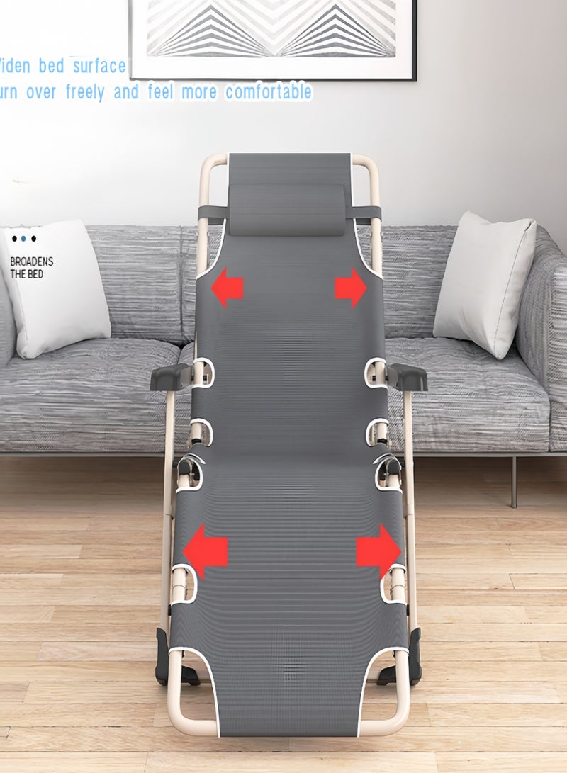 Gasin The lightweight and portable two-in-one folding bed has five adjustment levels, which is suitable for use during lunch breaks or sleeping at night at home and in the company, and can also be used during outdoor camping and outings.  - Image 4
