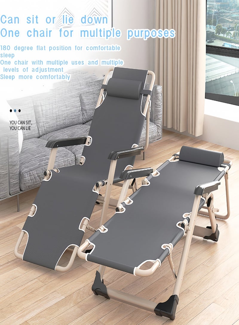 Gasin Lightweight Portable 2-in-1 Folding Bed With 5 Adjustable Levels – Multi-Position Reclining Cot For Home, Office Lunch Break, Outdoor Camping & Travel - Image 3