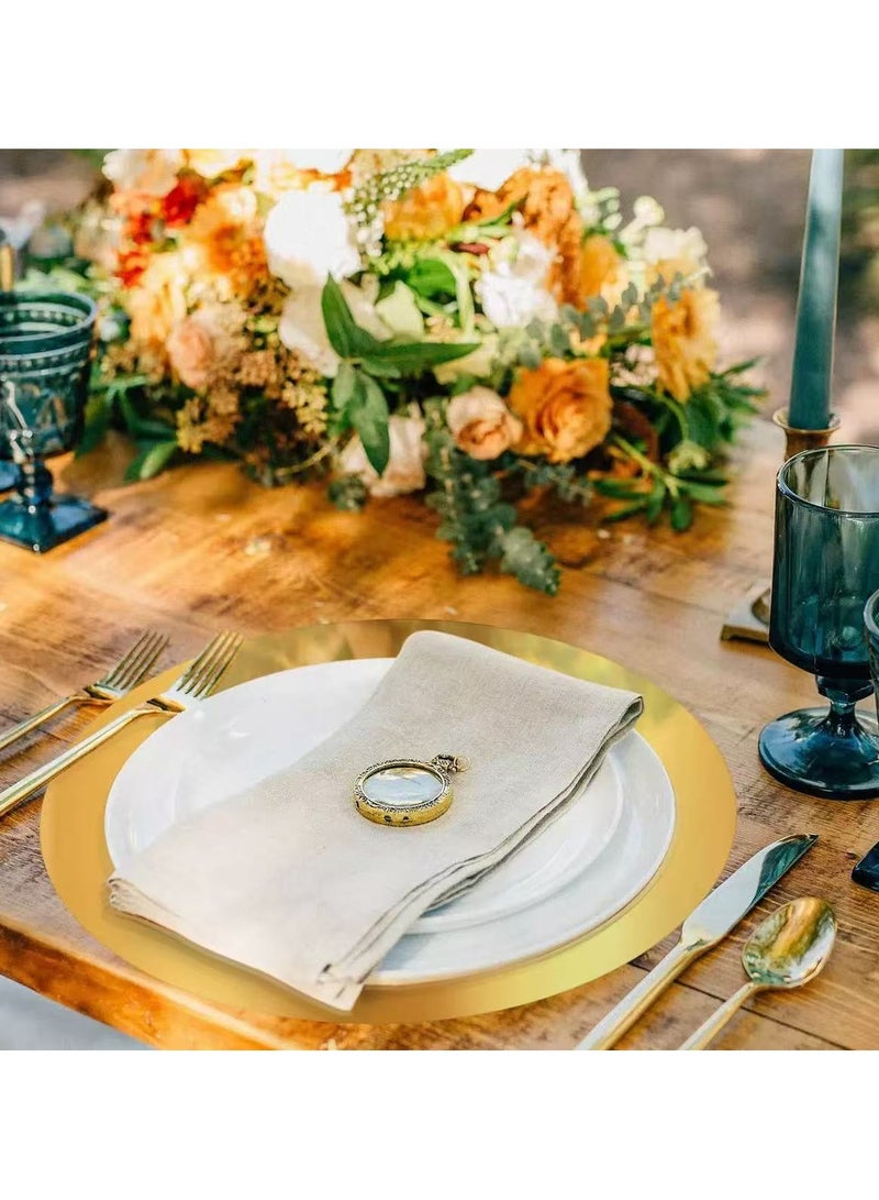 10-Pack Round Gold Shimmer Mirror Placemats (Disposable) – For Arabic Weddings, Parties u0026 Celebration Table Decor - Image 3