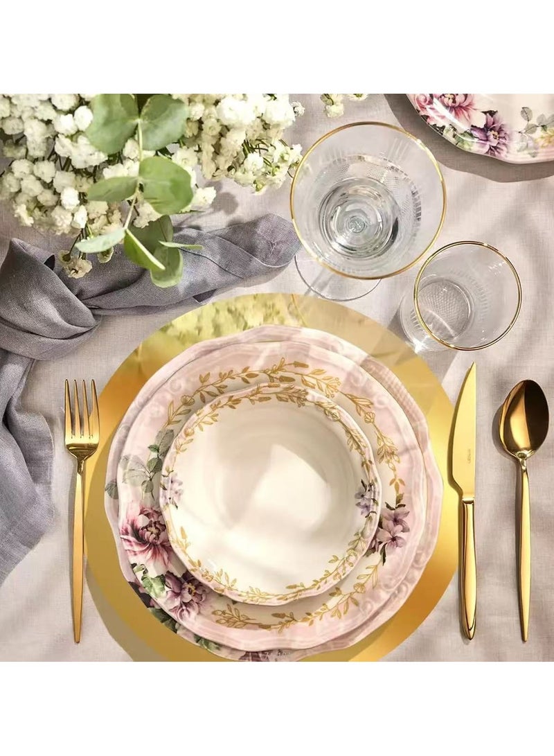 10-Pack Round Gold Shimmer Mirror Placemats (Disposable) – For Arabic Weddings, Parties u0026 Celebration Table Decor - Image 4