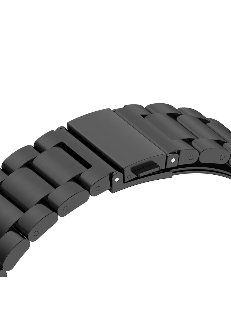 Generic - Straps Compatible with Amazfit T-Rex 3 Strap Metal Stainless Steel Wristband Replacement Business Watch Band for Amazfit T-Rex 3 Outdoor Smart Watch (Black) - Image 1